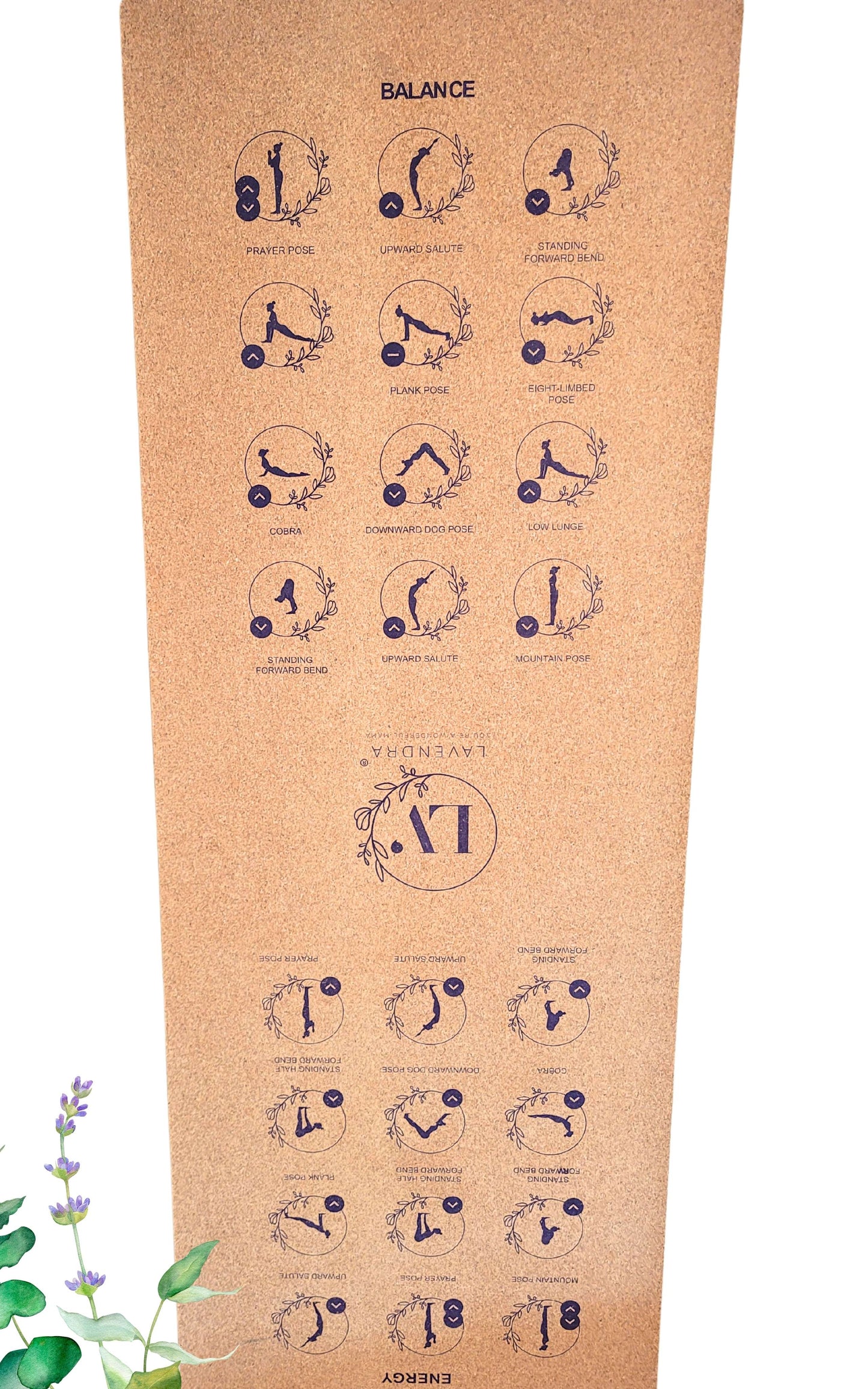 Yoga mat "ATHIRA" 100% cork/rubber