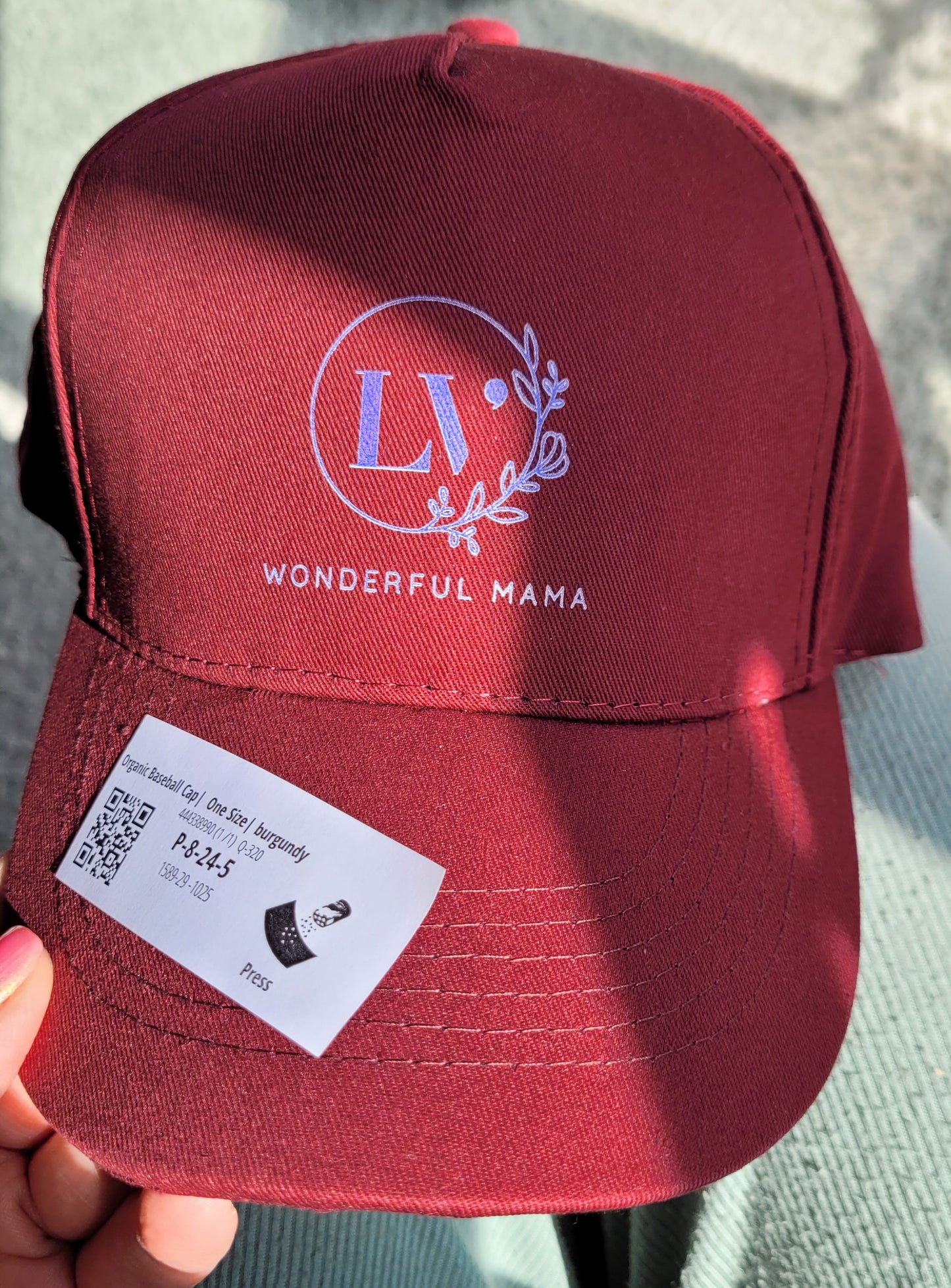 Organic Baseball Cap "Wonderful Mama" bedruckt